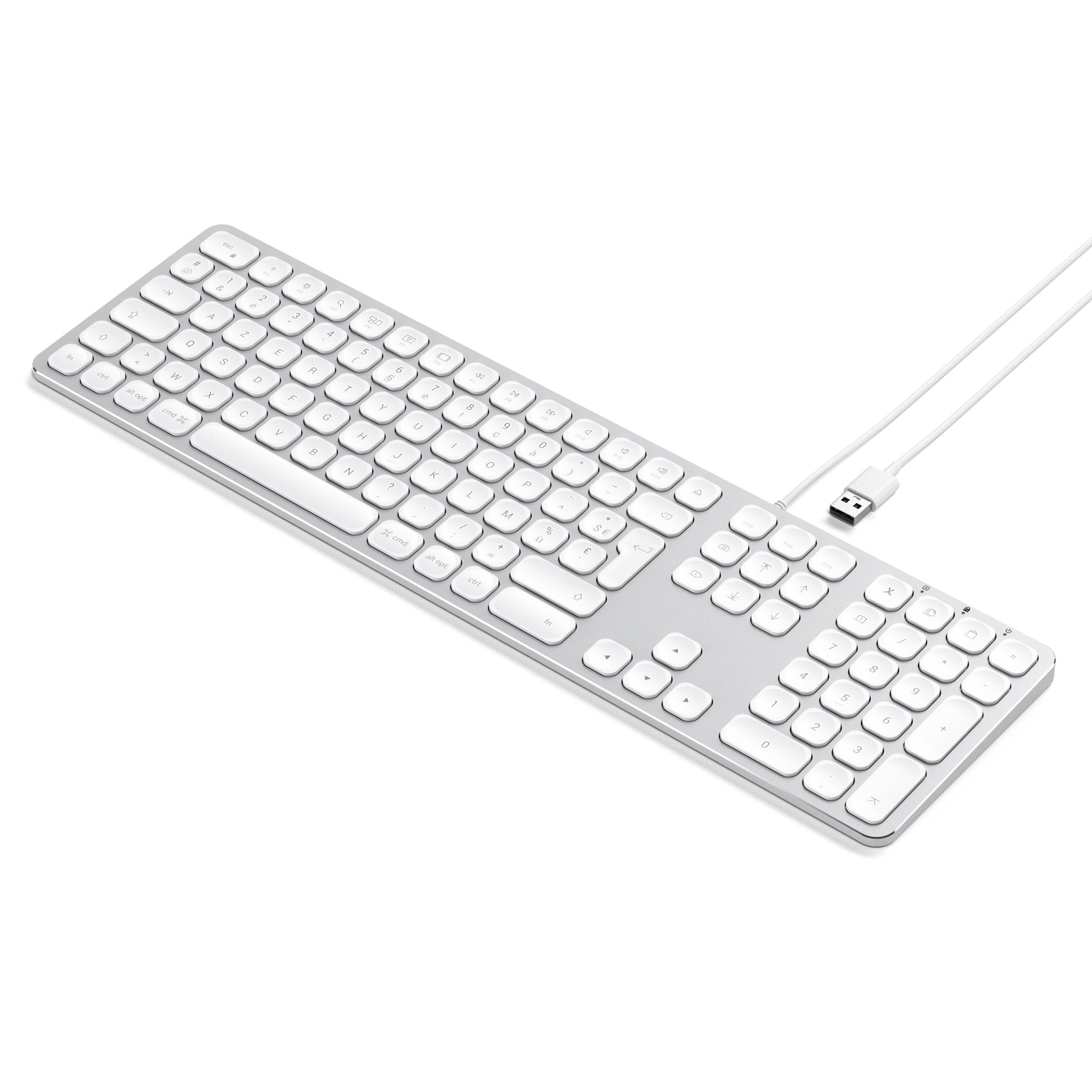 LMP Clavier USB azerty filaire (avec pavé numérique) - Argent