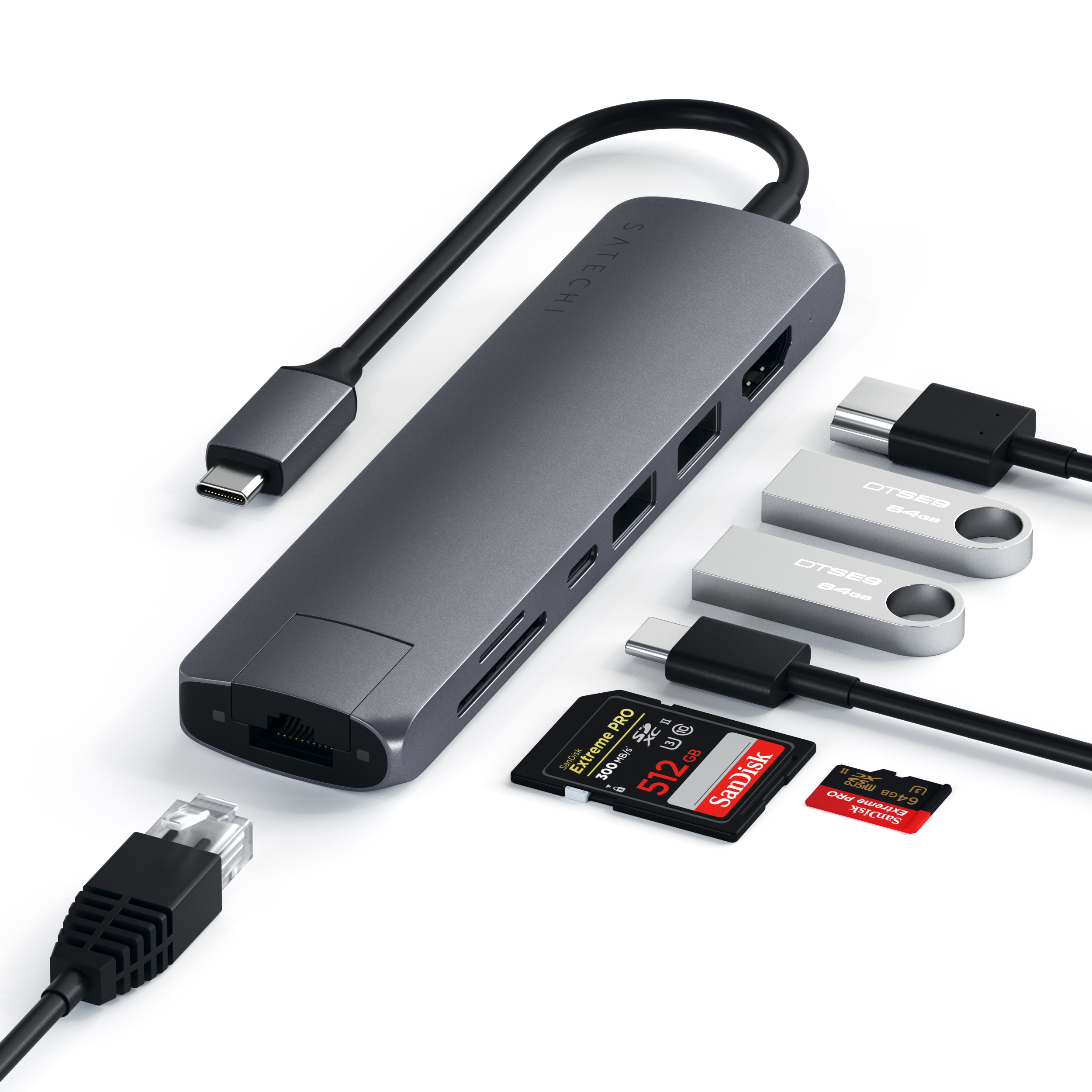 Hub USB-C Multiports On-The-Go Gris – Société POIRRIEZ